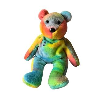 Salvino's Bamm Beano's Alex‎ Rodriguez #3 Tye Dye Baseball Bean Bear - 1998